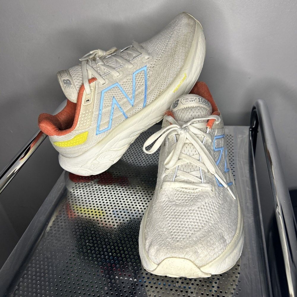 New Balance White and Blue Athletic Shoes